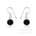 Cheap alloy ball black rhinestone earrings